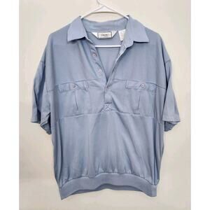 Classics By Palmland Short Sleeve Waistband Pocket Polo Shirt Men's Large 0911